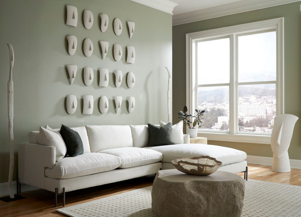 Phillips Collection Geometric Wall Art Set Of 5 - Minimalist Cycladic Faces In White Stone Finish For Modern Decor White Resin Ph113715