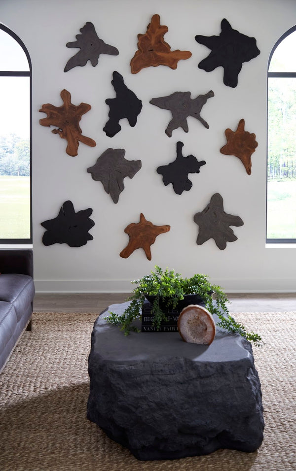 Phillips Collection Quarry Coffee Table - Bold Organic Design With Rustic Charm And Lightweight Durability For Any Space Gray Resin Ph113879