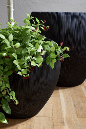 Phillips Collection Filament Planter - Contemporary Composite Design With Drainage For Elegant Garden Accents Indoors Black Resin Composite Ph114675