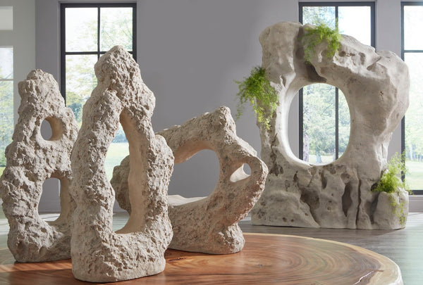 Phillips Collection Cast Stone Table Top Sculpture – Unique Modern Organic Design For Contemporary And Traditional Spaces Off White Resin Ph114741