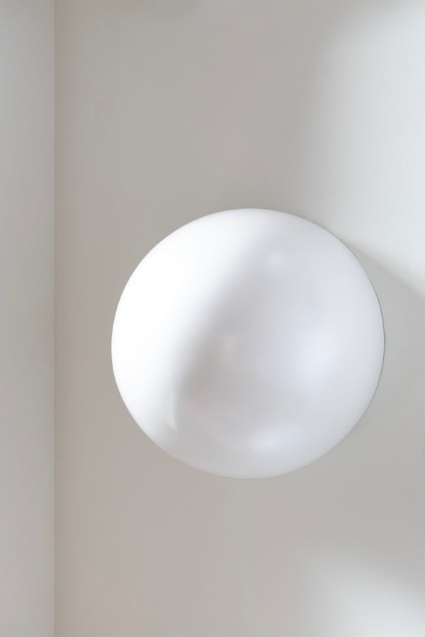 Phillips Collection Sphere-in-half, Sphere-in-half Wall Sculpture In Pearl White - Whimsical Modern Art For Contemporary Spaces White Resin Ph114831