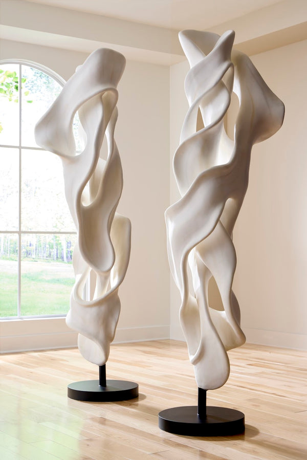 Phillips Collection Cast Dancing Sculpture - Eye-catching Art Piece For Modern Organic Home Décor And Aesthetic Appeal White,Off White Resin Ph116158