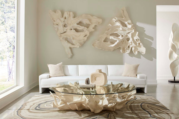 Phillips Collection Cast Root Coffee Table - Nature-inspired Art Piece For Elegant Living Spaces And Unique Décor Off White Resin Ph117055
