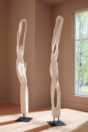Phillips Collection Cast Faux Bleached Root Sculpture - Artisan Composite Abstract Design For Modern Organic Décor White,Black Resin Ph117195