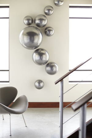 Phillips Collection Ball On The Wall Sculptures – Whimsical Decor For Contemporary Spaces | Modern Organic Artistry Silver Resin Ph60519