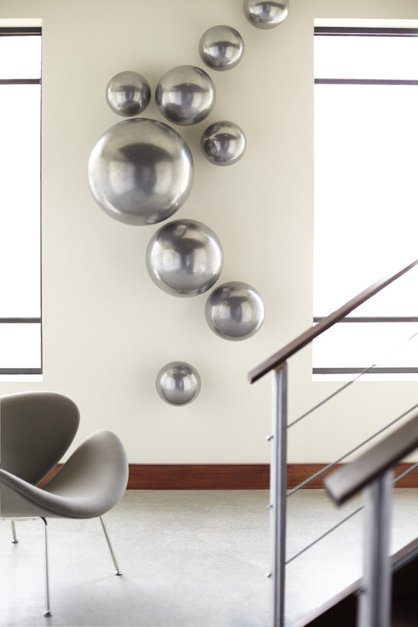 Phillips Collection Ball On The Wall Sculptures – Whimsical Decor For Contemporary Spaces | Modern Organic Artistry Silver Resin Ph60519