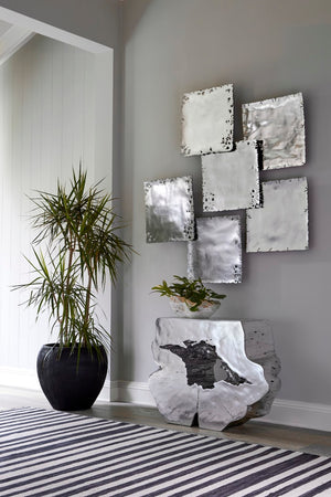 Phillips Collection Freedom Console Table In Silver Leaf - Nature-inspired Glamour For Modern Home Décor & Style Silver Resin Ph64210