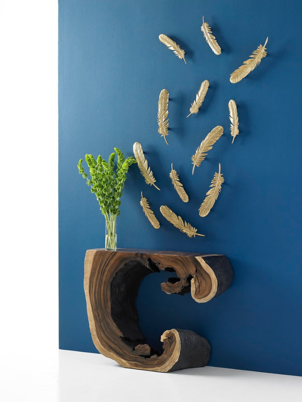 Phillips Collection Feathers Decorative Wall Art Sculptures – Luminous Nature-inspired Design For Modern Interiors Gold Resin Ph67716