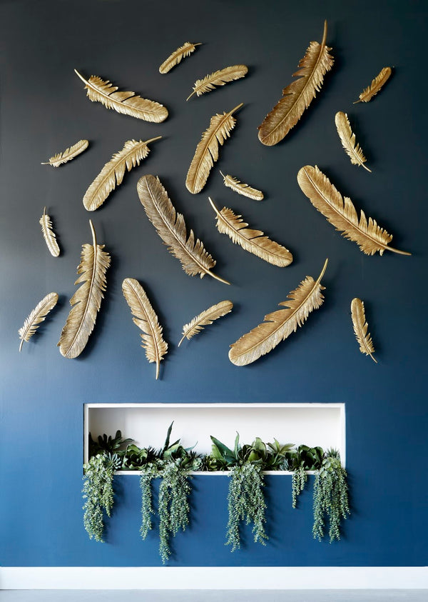 Phillips Collection Feathers Decorative Wall Art Sculptures – Luminous Nature-inspired Design For Modern Interiors Gold Resin Ph67716