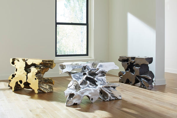 Phillips Collection Venice Freeform Console Table - Chic Modern Design For Contemporary And Coastal Interiors Silver Resin Ph79110