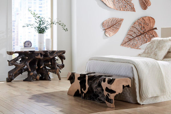 Phillips Collection Beau Cast Root Console Table In Bronze Finish - Modern Organic Design For Timeless Elegance Brown,Bronze Resin Ph92550