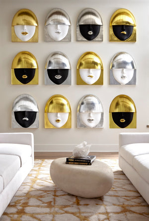 Phillips Collection Fashion Faces Wall Art - Chic Resin Décor Piece With Striking Style To Elevate Your Space Elegantly Black,Gold Resin Ph94744