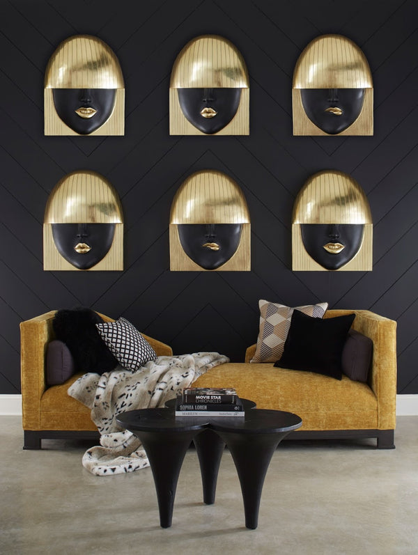 Phillips Collection Fashion Faces Wall Art - Chic Resin Décor Piece With Striking Style To Elevate Your Space Elegantly Black,Gold Resin Ph94748