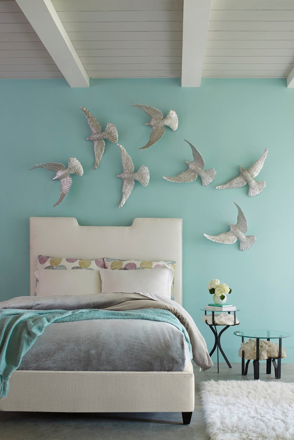 Phillips Collection Dove Wall Art, Elegant Metallic Birds For Dynamic Gallery Displays And Stunning Home Decor Silver Resin Ph97481