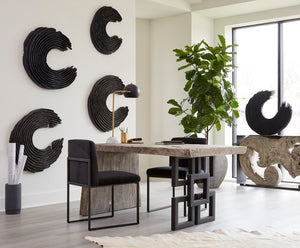 Phillips Collection Swoop Wall Art - Large Black Wood Sculpture With Asymmetrical Design For Modern Organic Decor Black Wood Th103478