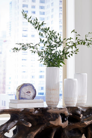 Phillips Collection Lacuna Vase - Hand-carved Mango Wood Sculpture With Unique Texture For Elegant Home Décor Display White,Off White Wood ,Mango Th107097