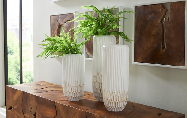 Phillips Collection Lacuna Vase - Hand-carved Mango Wood Sculpture With Unique Texture For Elegant Home Décor Display White,Off White Wood ,Mango Th107097