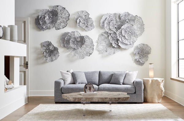 Phillips Collection Flower Wall Art - Intricate Floral Design For Stunning Home Décor, Perfect For Any Space Gray Metal Th107119