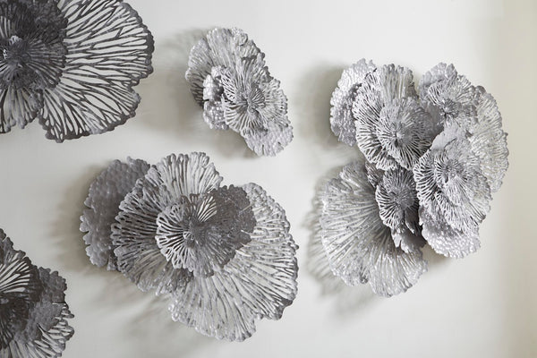 Phillips Collection Flower Wall Art - Intricate Floral Design For Stunning Home Décor, Perfect For Any Space Gray Metal Th108322