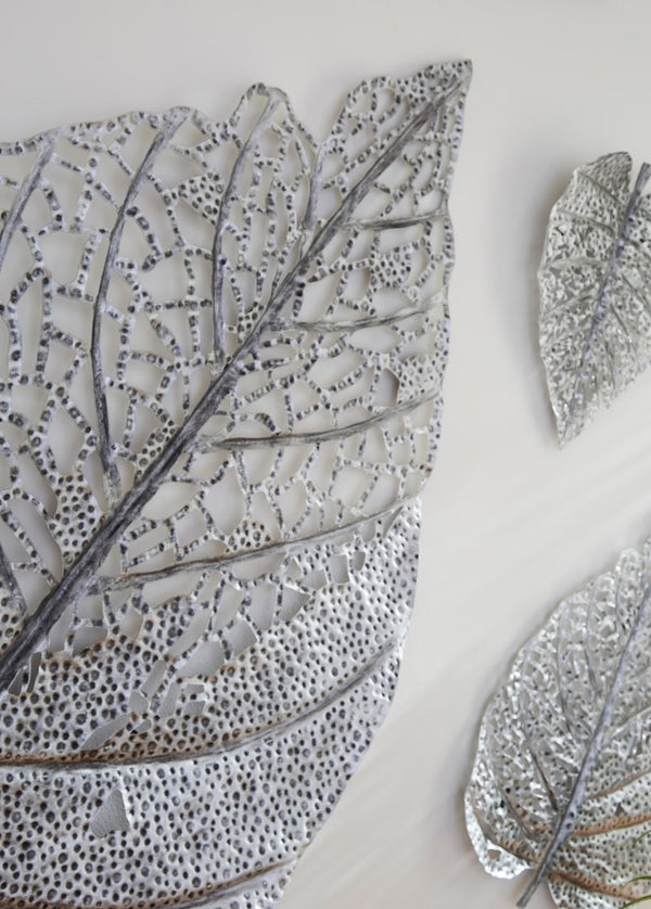 Phillips Collection Birch Leaf Wall Art - Exquisite Copper Design For Elegant Home Décor With Depth And Texture Silver Metal Th108527