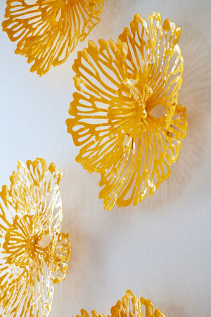 Phillips Collection Flower Wall Art - Intricate Floral Design For Stunning Home Décor, Perfect For Any Space Yellow Metal Th109688