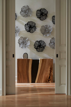 Phillips Collection Flower Wall Art - Intricate Floral Design For Stunning Home Décor, Perfect For Any Space Gray Metal Th109691