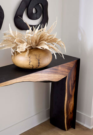 Phillips Collection Framed Waterfall Console Table - Handcrafted Chamcha Wood & Iron Elegance For Modern Homes Brown,Black Wood ,Chamcha Wood Th110322