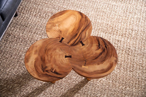 Phillips Collection Marley Coffee Table - Chic Natural Accent With Unique Golf-tee Design & Smooth Scalloped Top Finish Brown Wood ,Chamcha Wood Th112228