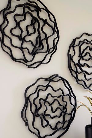 Phillips Collection Vine Wall Flower - Modern Organic Decorative Art For Stylish Home Décor And Gallery Walls Black Wood Th112231