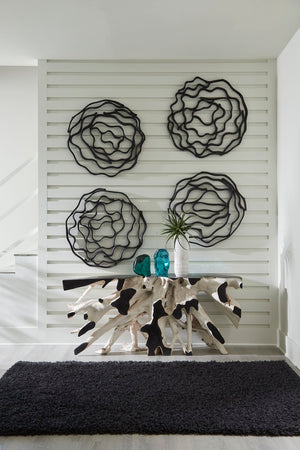 Phillips Collection Vine Wall Flower - Modern Organic Decorative Art For Stylish Home Décor And Gallery Walls Black Wood Th112231