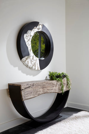 Phillips Collection Arc Console Table - Contemporary Design With Reclaimed Acacia Wood And Elegant Arcing Metal Legs Gray,Black Wood ,Chamcha Wood Th113015