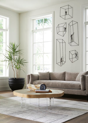 Phillips Collection Floating Coffee Table With Transparent Acrylic Legs - Unique Chamcha Wood Design For Modern Spaces Off White,Clear Wood ,Chamcha Wood Th115243