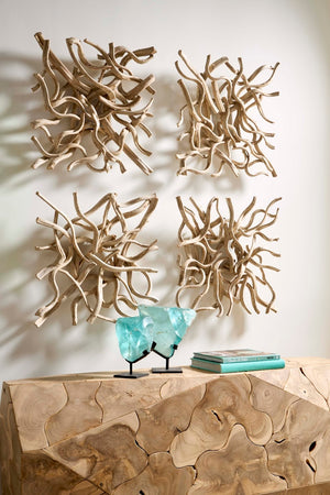 Phillips Collection Vine Wall Tile – Handcrafted Natural Artistry From Renewable Resources To Enhance Your Home Décor Brown,Off White Wood Th117214