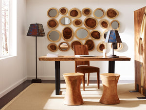 Phillips Collection Chuleta Small Wall Tile - Natural Chamcha Wood Art Piece, Textured Warmth For Modern Spaces Brown Wood ,Chamcha Wood Th54502