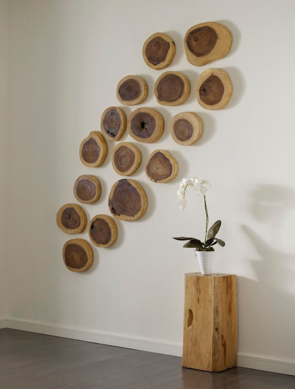 Phillips Collection Chuleta Small Wall Tile - Natural Chamcha Wood Art Piece, Textured Warmth For Modern Spaces Brown Wood ,Chamcha Wood Th54502