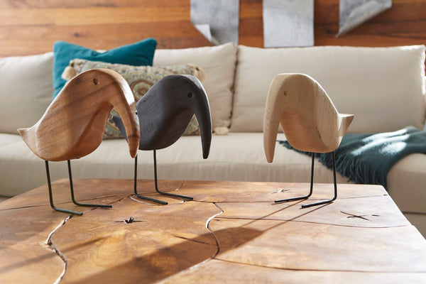 Phillips Collection Bleached Bird Sculpture - Playful Home Accent With Unique Woodgrain Texture For Stylish Displays Brown Wood Th77252