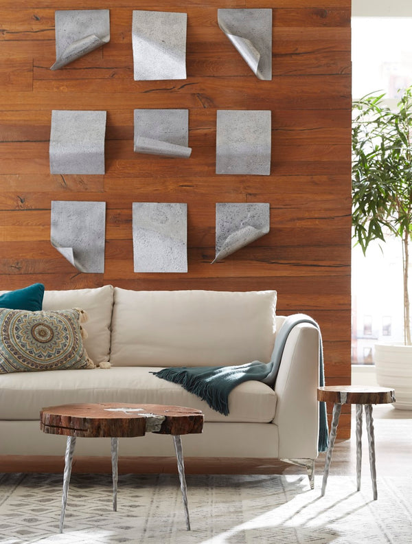 Phillips Collection Pages Wall Tiles - Hand-sculpted Metal Art For A Dynamic And Textured Modern Wall Display Silver Metal ,Iron Th84083