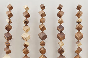 Phillips Collection Dice Chamcha Wood Wall Art - Unique Vertical Sculpture With Natural Texture For Modern Decor Brown Wood ,Chamcha Wood Th84084