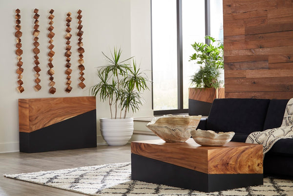 Phillips Collection Dice Chamcha Wood Wall Art - Unique Vertical Sculpture With Natural Texture For Modern Decor Brown Wood ,Chamcha Wood Th84084