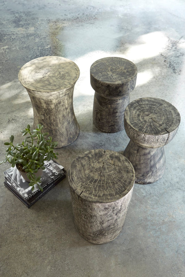 Phillips Collection Stump Stool - Natural Gray Stone Finish From Responsibly Harvested Chamcha Tree For Modern Spaces Gray Wood Th94575