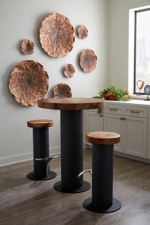 Phillips Collection Lotus Large Metal Wall Art - Hand-crafted Copper Beauty With Textured Black Highlights For Home Decor Brown,Black Metal Th96156