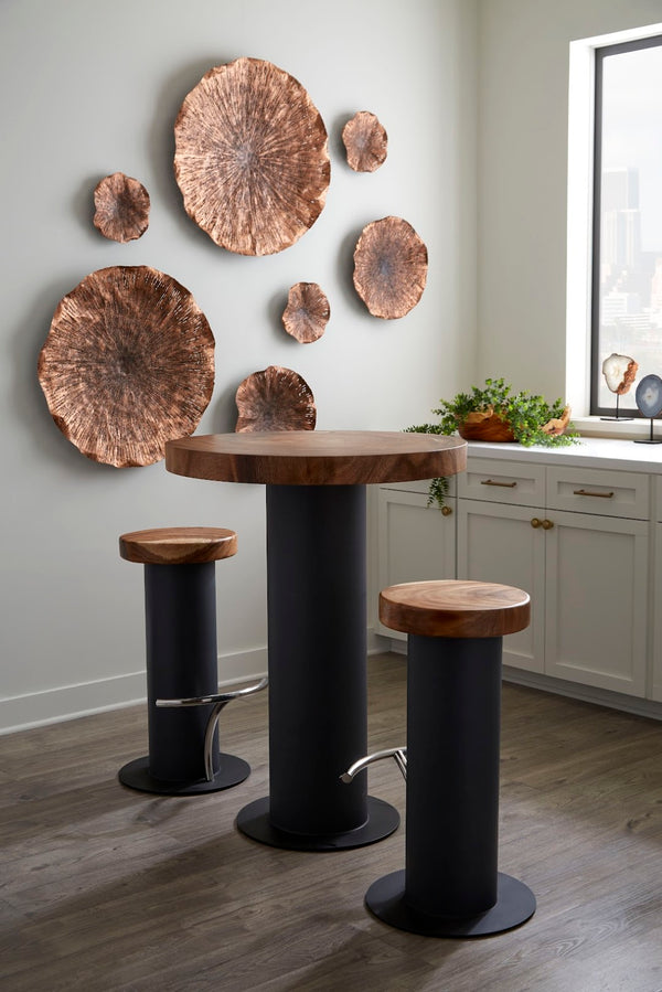 Phillips Collection Lotus Large Metal Wall Art - Hand-crafted Copper Beauty With Textured Black Highlights For Home Decor Brown,Black Metal Th96157