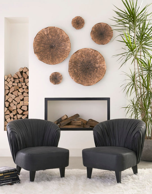 Phillips Collection Lotus Large Metal Wall Art - Hand-crafted Copper Beauty With Textured Black Highlights For Home Decor Brown,Black Metal Th96158