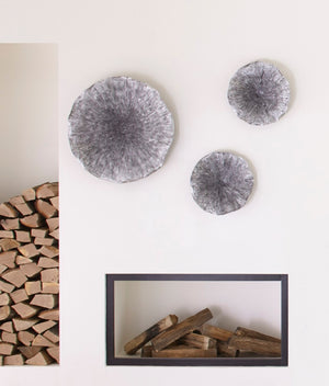 Phillips Collection Lotus Large Metal Wall Art - Hand-crafted Copper Beauty With Textured Black Highlights For Home Decor Silver,Black Metal Th96159