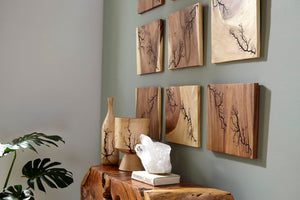 Phillips Collection Lightning Wall Tile - Unique Chamcha Wood Art With Natural Veining For Contemporary Spaces Brown Wood ,Chamcha Wood Th97693