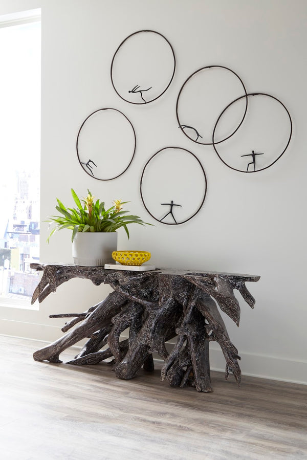 Phillips Collection Olympic Dismount Figure Sculpture - Modern Metal Wall Art For Contemporary And Farmhouse Interiors Brown,White Metal Th99504