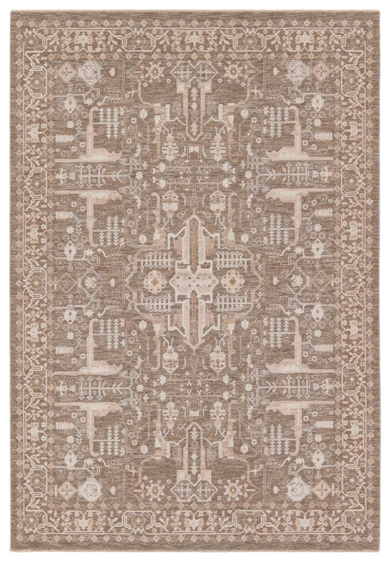 Jaipur Living Lilit Lechmere Lil03 Powerloomed Machinemade 90% Polyester 10% Polypropylene Traditional Medallion Indoor Rug Tan, Cream 90% Polyester 10% Polypropylene Rug158442