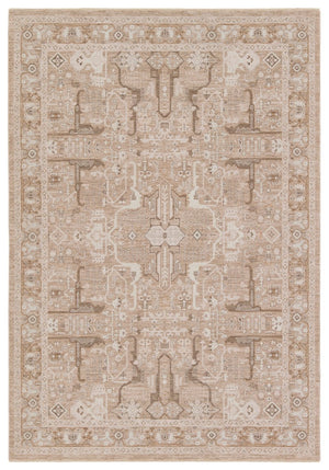 Jaipur Living Lilit Lechmere Lil04 Powerloomed Machinemade 90% Polyester 10% Polypropylene Traditional Medallion Indoor Rug Tan, Cream 90% Polyester 10% Polypropylene Rug158443