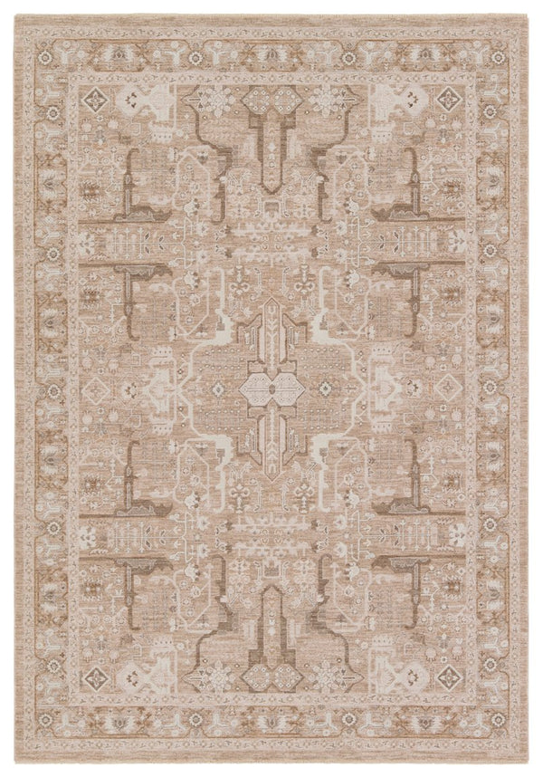Jaipur Living Lilit Lechmere Lil04 Powerloomed Machinemade 90% Polyester 10% Polypropylene Traditional Medallion Indoor Rug Tan, Cream 90% Polyester 10% Polypropylene Rug158443