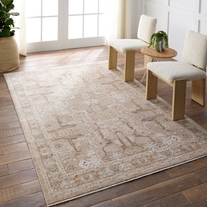 Jaipur Living Lilit Lechmere Lil04 Powerloomed Machinemade 90% Polyester 10% Polypropylene Traditional Medallion Indoor Rug Tan, Cream 90% Polyester 10% Polypropylene Rug158443